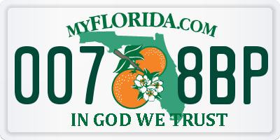 FL license plate 0078BP