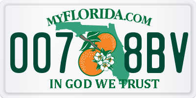 FL license plate 0078BV