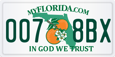 FL license plate 0078BX