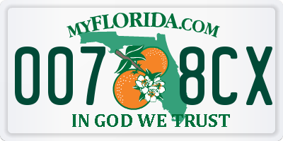 FL license plate 0078CX
