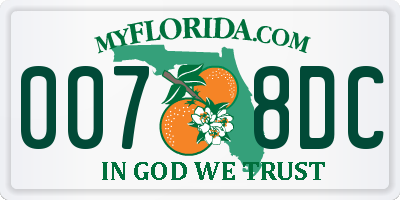 FL license plate 0078DC