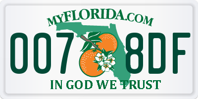 FL license plate 0078DF