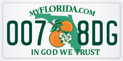 FL license plate 0078DG