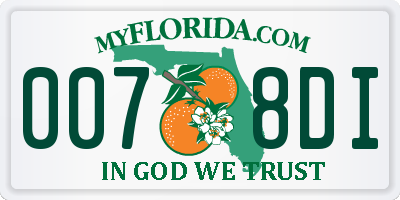 FL license plate 0078DI