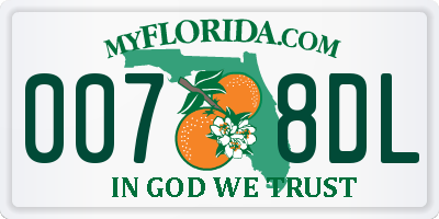 FL license plate 0078DL