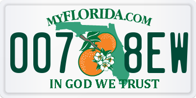 FL license plate 0078EW