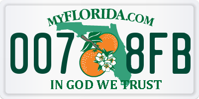 FL license plate 0078FB