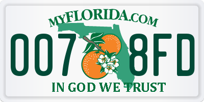 FL license plate 0078FD