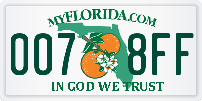FL license plate 0078FF