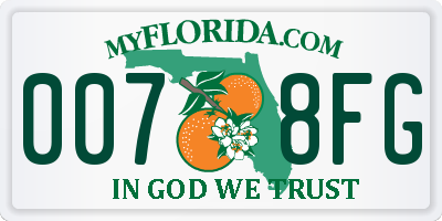 FL license plate 0078FG