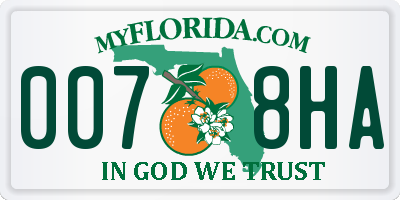 FL license plate 0078HA