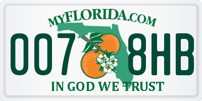 FL license plate 0078HB