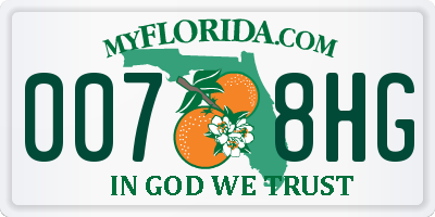 FL license plate 0078HG