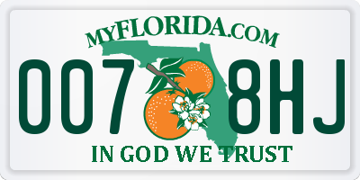 FL license plate 0078HJ