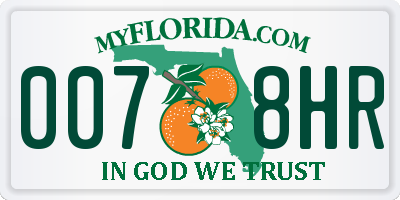 FL license plate 0078HR