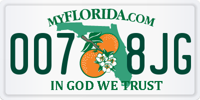 FL license plate 0078JG