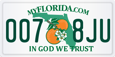 FL license plate 0078JU