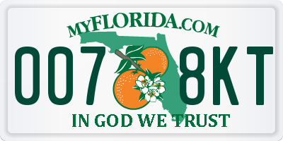 FL license plate 0078KT