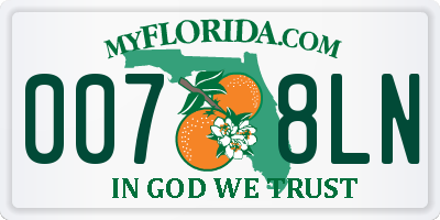 FL license plate 0078LN