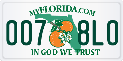 FL license plate 0078LO