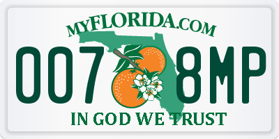 FL license plate 0078MP