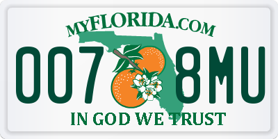 FL license plate 0078MU