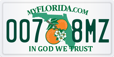 FL license plate 0078MZ