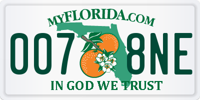 FL license plate 0078NE