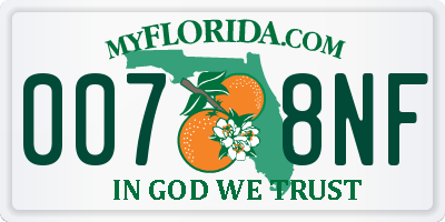 FL license plate 0078NF
