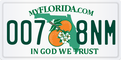 FL license plate 0078NM