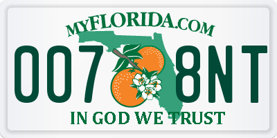 FL license plate 0078NT