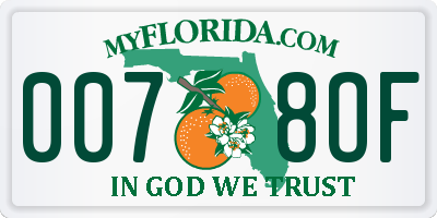 FL license plate 0078OF