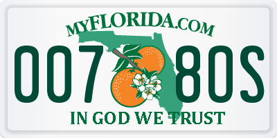 FL license plate 0078OS
