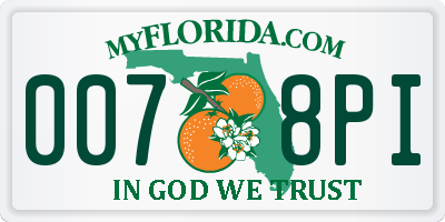FL license plate 0078PI