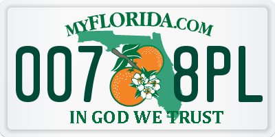 FL license plate 0078PL