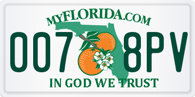 FL license plate 0078PV