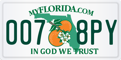 FL license plate 0078PY
