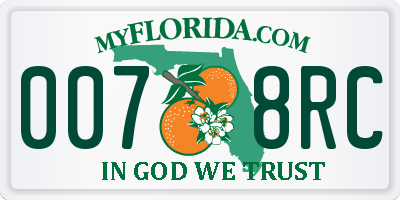 FL license plate 0078RC