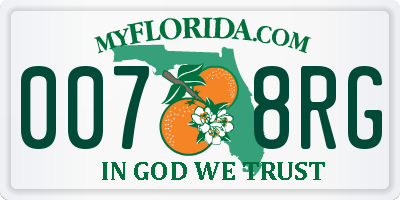 FL license plate 0078RG