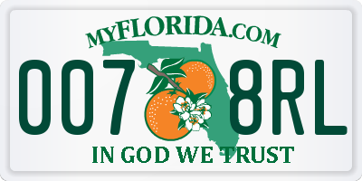 FL license plate 0078RL