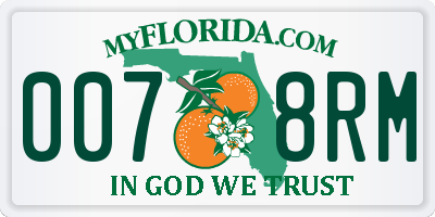 FL license plate 0078RM
