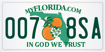 FL license plate 0078SA