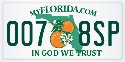 FL license plate 0078SP