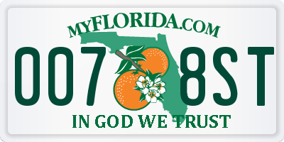 FL license plate 0078ST