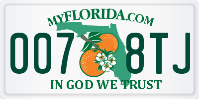 FL license plate 0078TJ