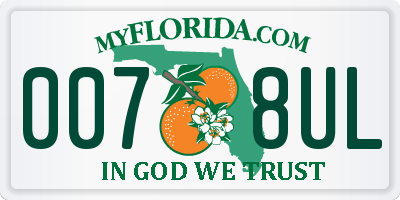 FL license plate 0078UL