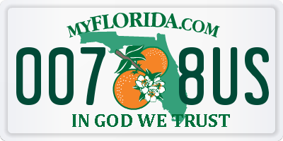 FL license plate 0078US