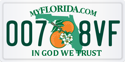 FL license plate 0078VF