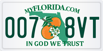 FL license plate 0078VT