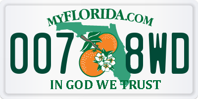 FL license plate 0078WD